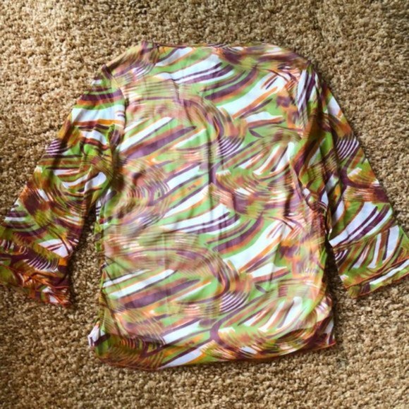 Swirl Paint Sheer Blouse - Picture 6 of 10